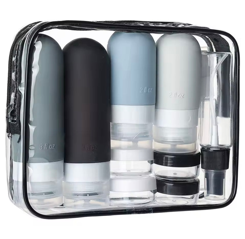 Kit de Viajes - 17 piezas antifugas aprobadas por TSA